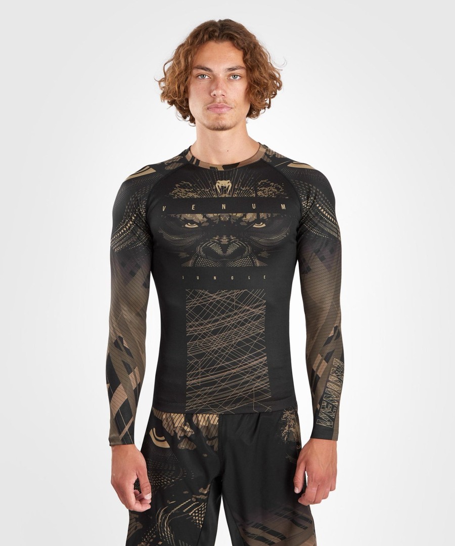rashguard s dlouhým rukávem venum gorilla jungle - černýpískový