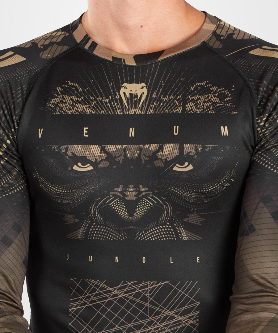 rashguard s dlouhým rukávem venum gorilla jungle - černýpískový