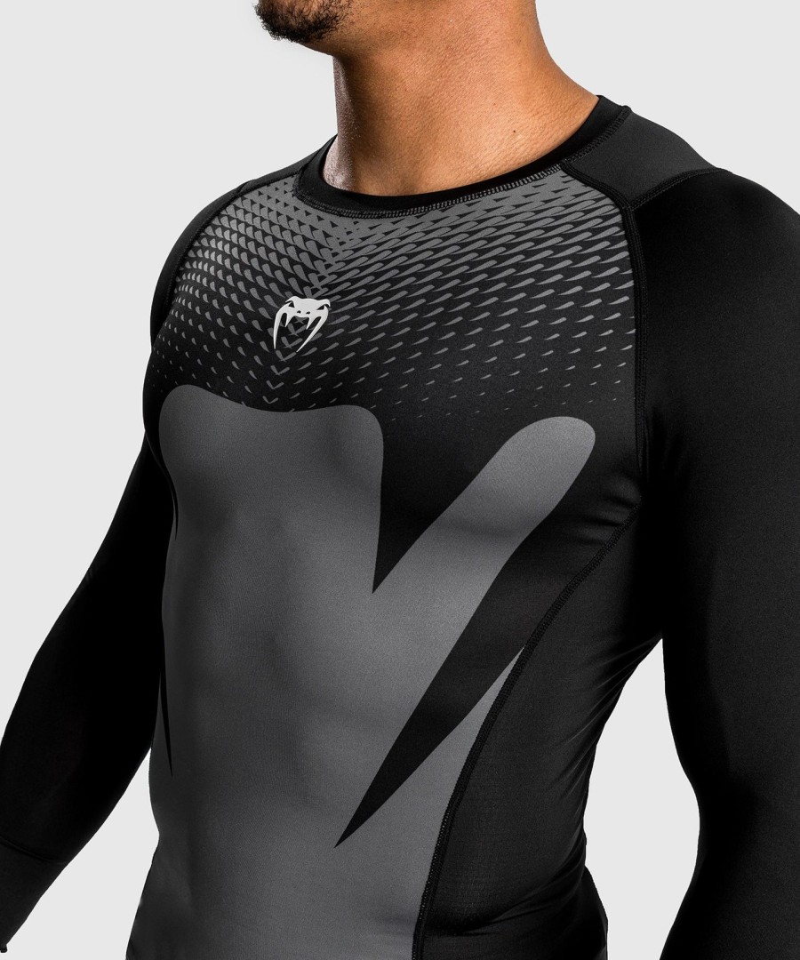 pánský rashguard s dlouhým rukávem venum attack - černo-šedý