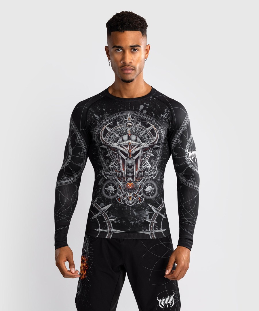 pánský rashguard s dlouhým rukávem venum gladiator 5.0 - černo-stříbrný