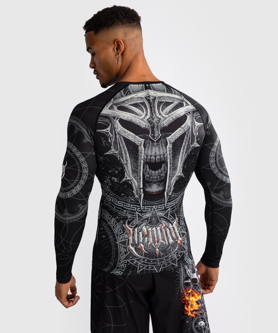 pánský rashguard s dlouhým rukávem venum gladiator 5.0 - černo-stříbrný