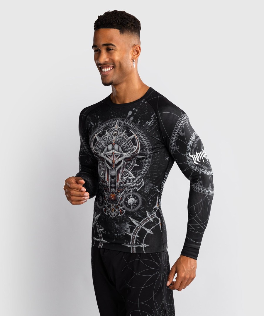 pánský rashguard s dlouhým rukávem venum gladiator 5.0 - černo-stříbrný