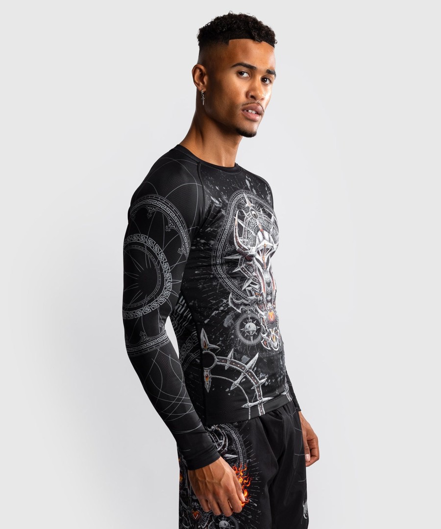 pánský rashguard s dlouhým rukávem venum gladiator 5.0 - černo-stříbrný