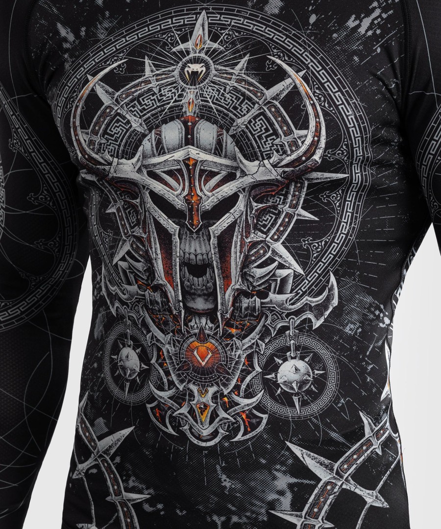 pánský rashguard s dlouhým rukávem venum gladiator 5.0 - černo-stříbrný