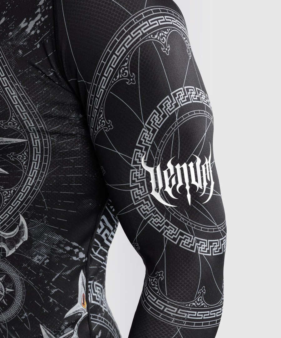 pánský rashguard s dlouhým rukávem venum gladiator 5.0 - černo-stříbrný