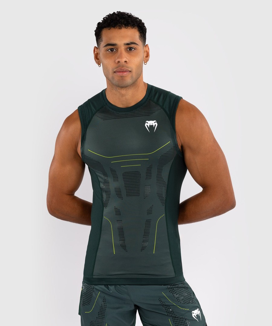 rashguard venum technical 3.0 bez rukávů - lesní zelená
