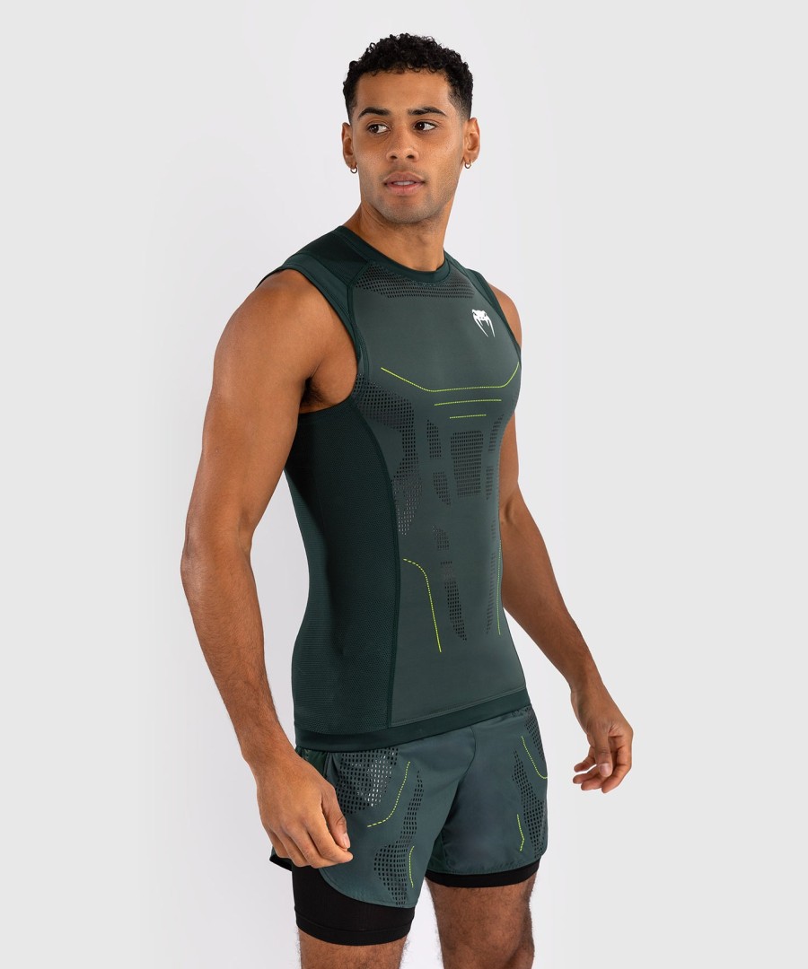 rashguard venum technical 3.0 bez rukávů - lesní zelená