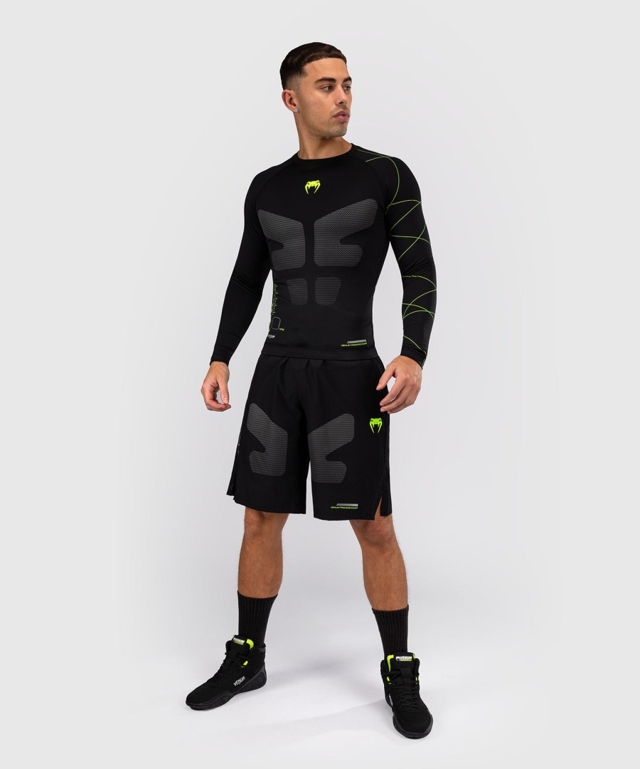 rashguard s dlouhým rukávem venum training camp 4.0 - černýneonově zelený