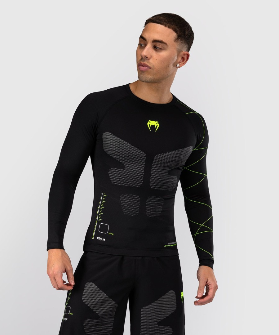rashguard s dlouhým rukávem venum training camp 4.0 - černýneonově zelený