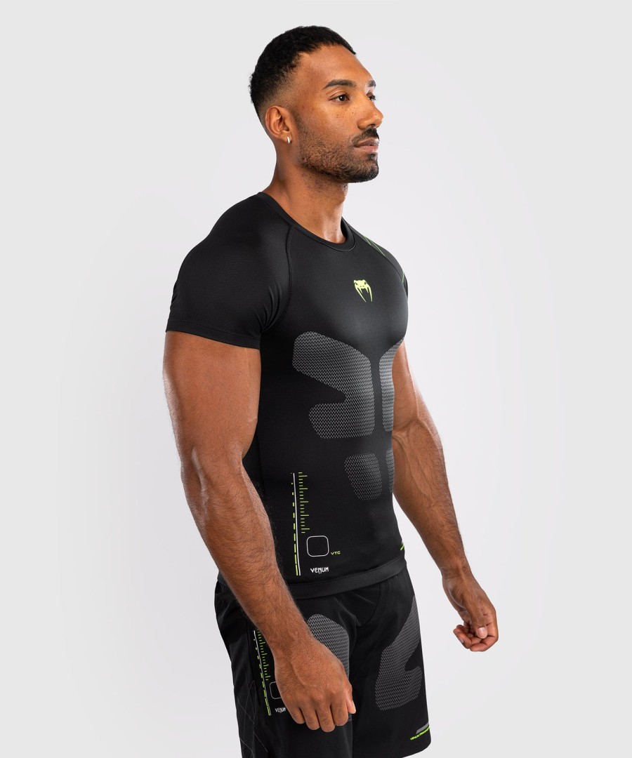 rashguard s krátkým rukávem venum training camp 4.0 - černýneonově zelený