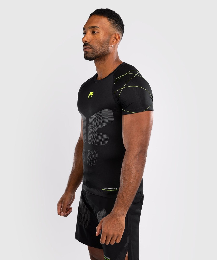 rashguard s krátkým rukávem venum training camp 4.0 - černýneonově zelený