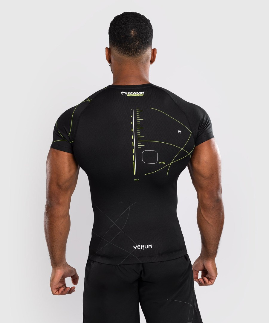 rashguard s krátkým rukávem venum training camp 4.0 - černýneonově zelený