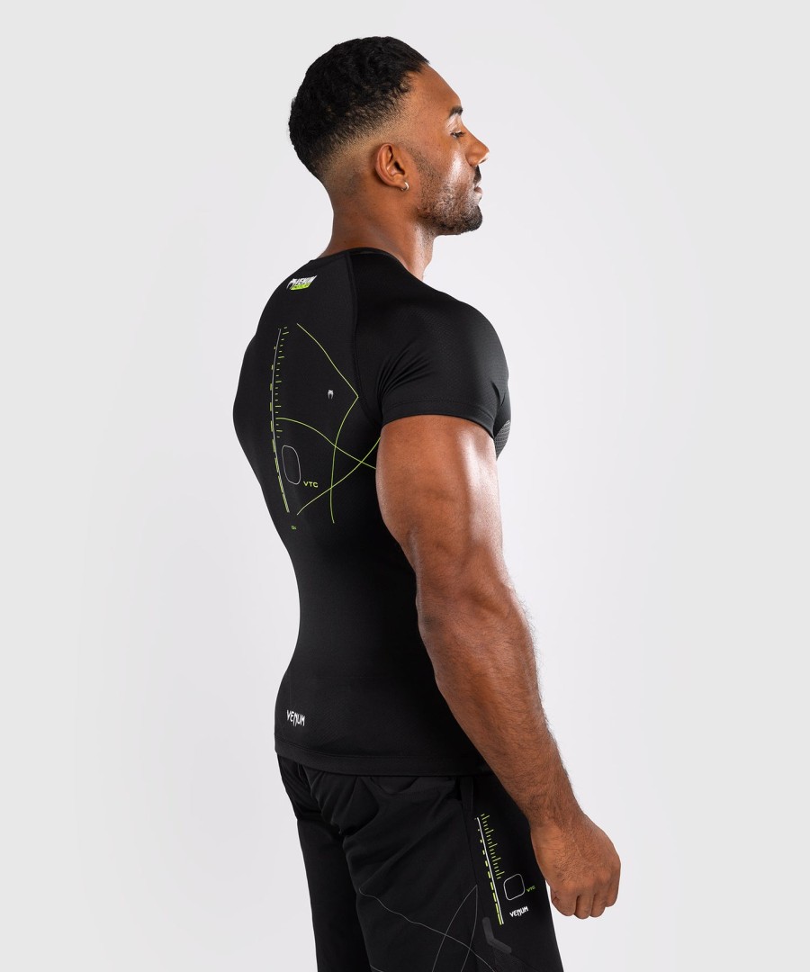 rashguard s krátkým rukávem venum training camp 4.0 - černýneonově zelený