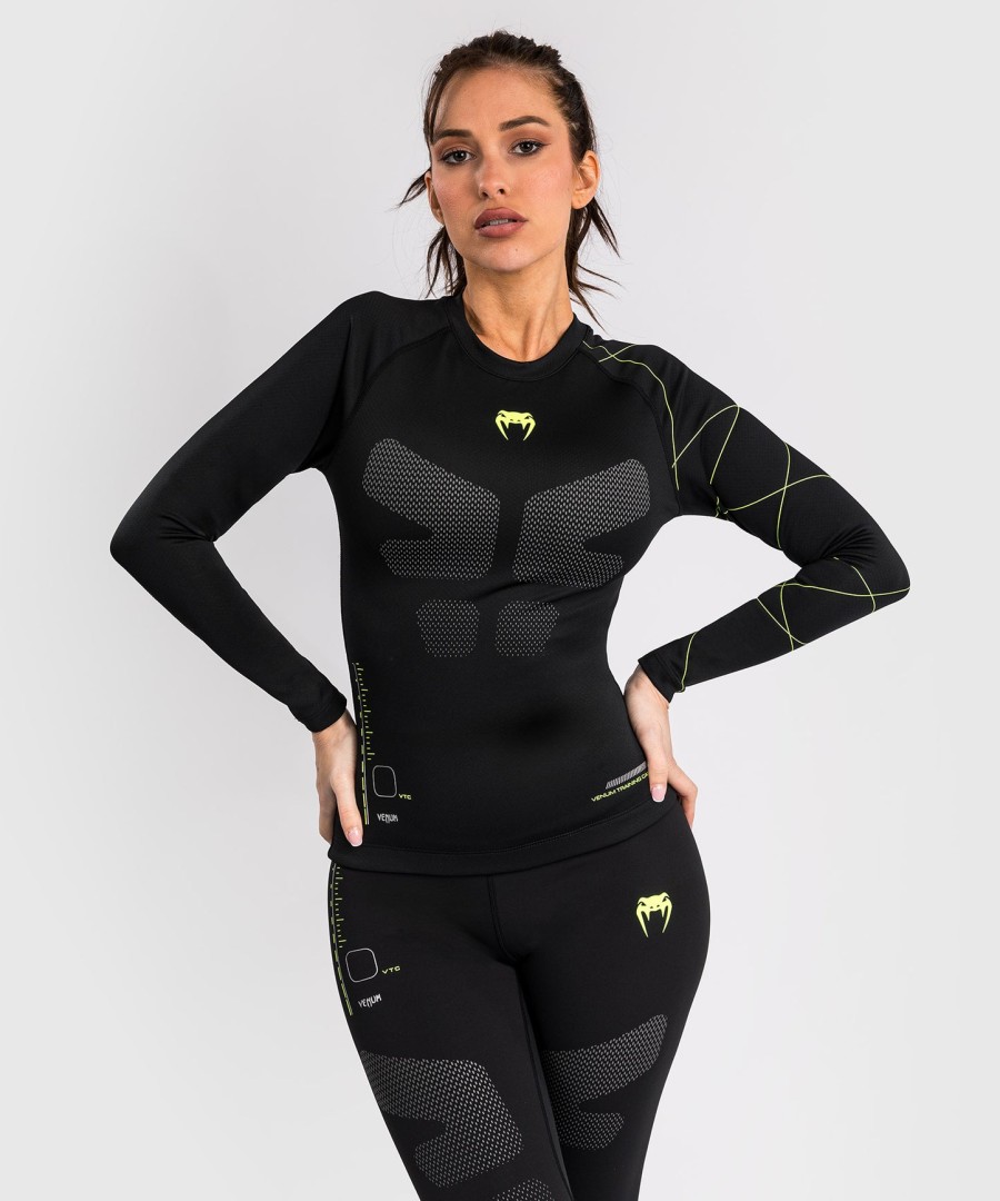 rashguard s dlouhým rukávem venum training camp 4.0 - černýneonově zelený