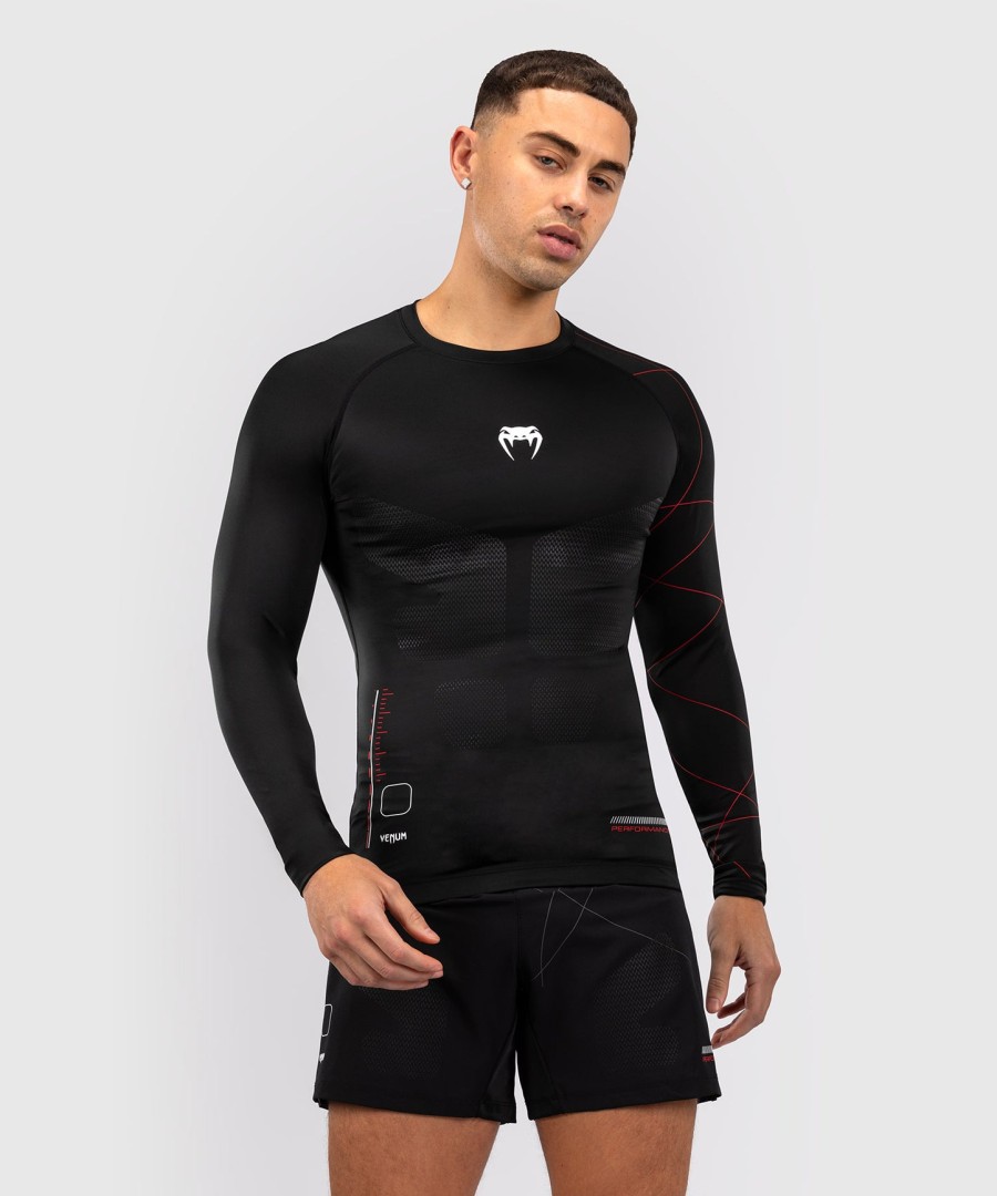 pánský rashguard s dlouhým rukávem venum tactical xt - černýohnivé červené