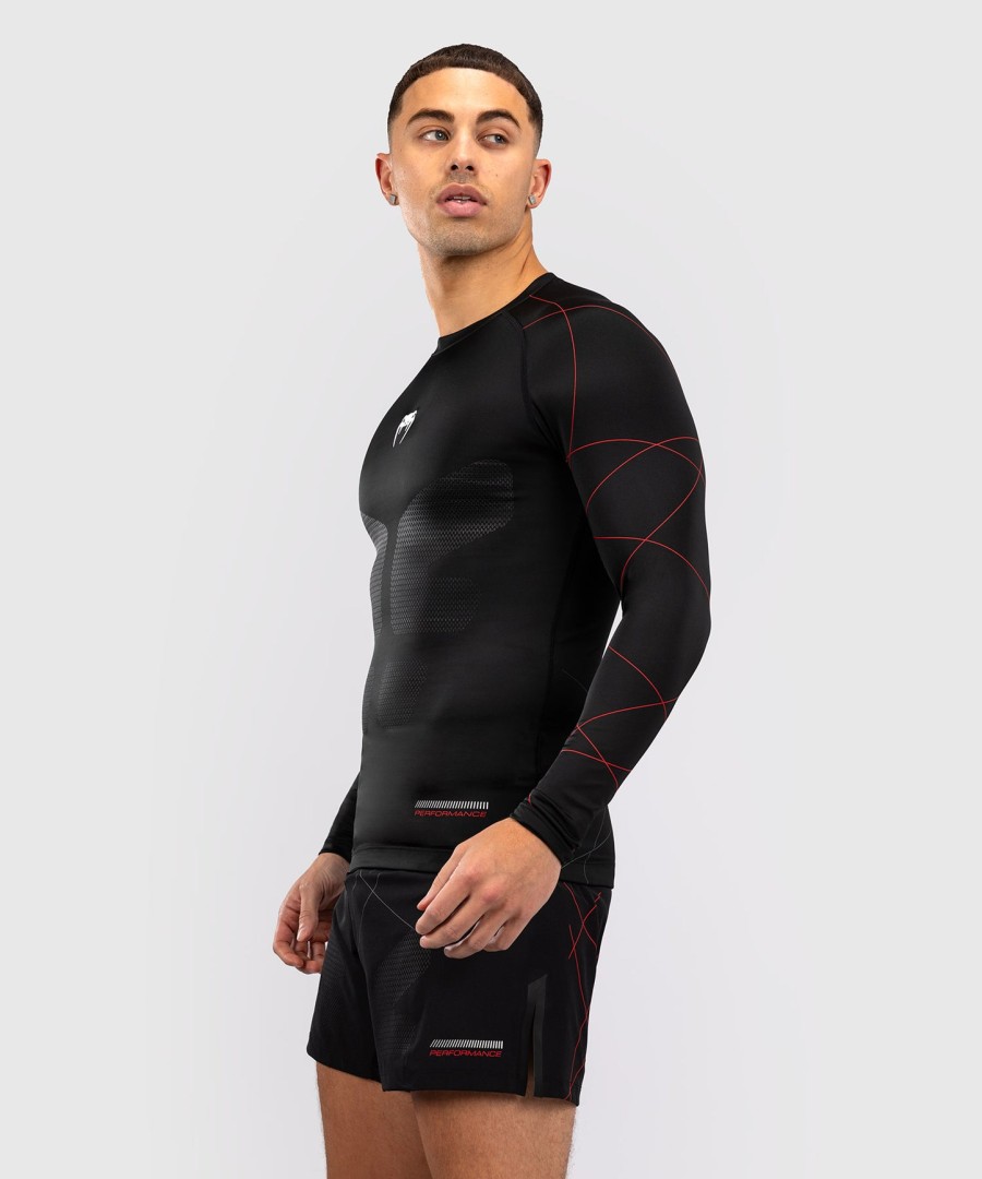 pánský rashguard s dlouhým rukávem venum tactical xt - černýohnivé červené
