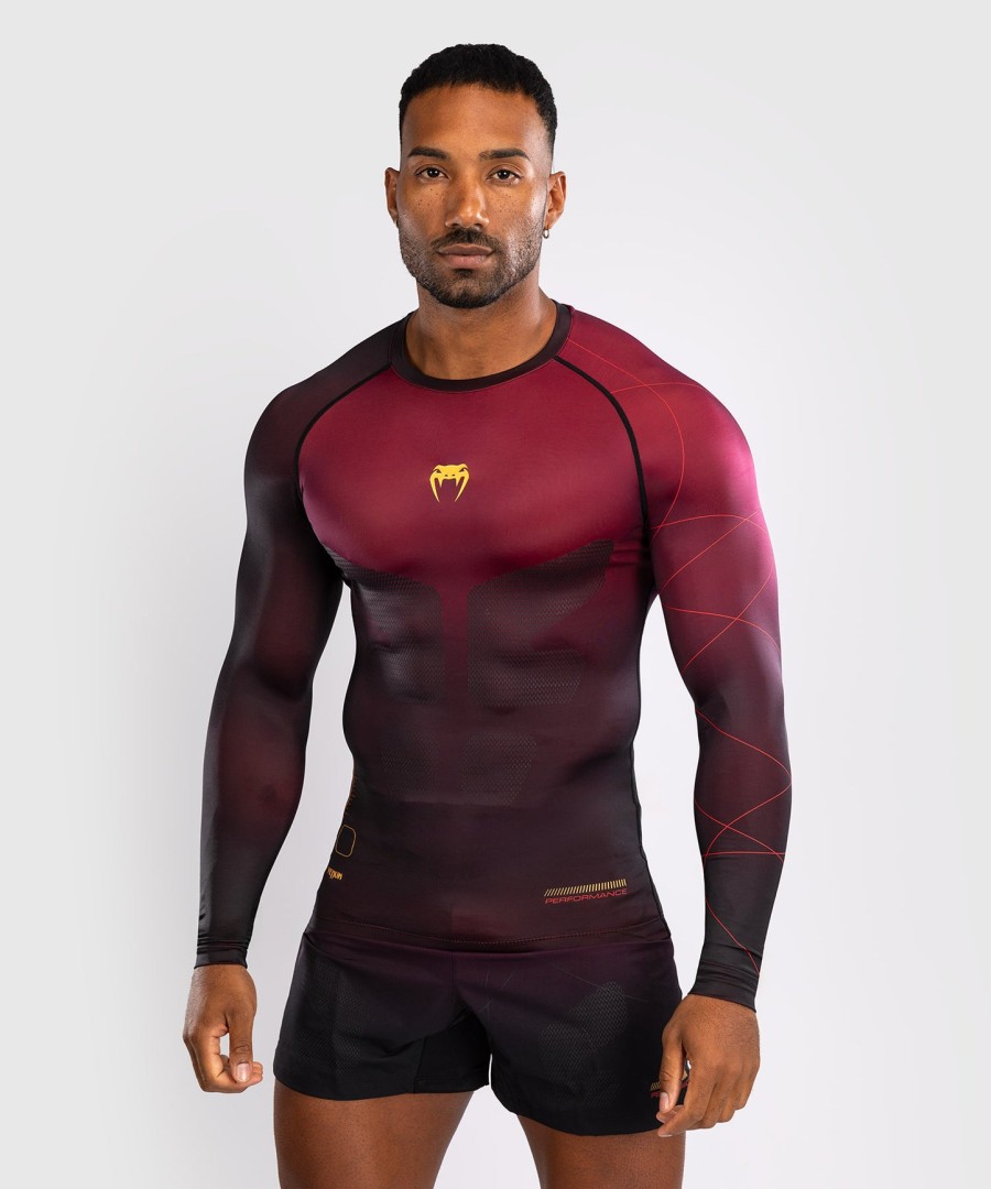 pánský rashguard venum tactical xt s dlouhým rukávem - černývínovýzlatý