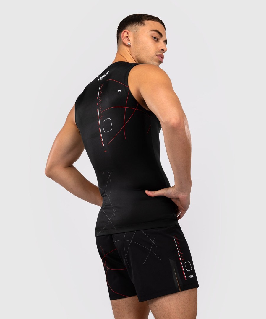 rashguard venum tactical xt bez rukávů - černýohnivé červené