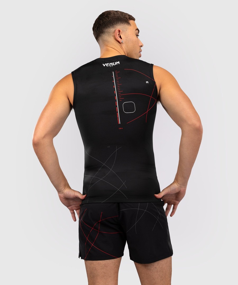 rashguard venum tactical xt bez rukávů - černýohnivé červené