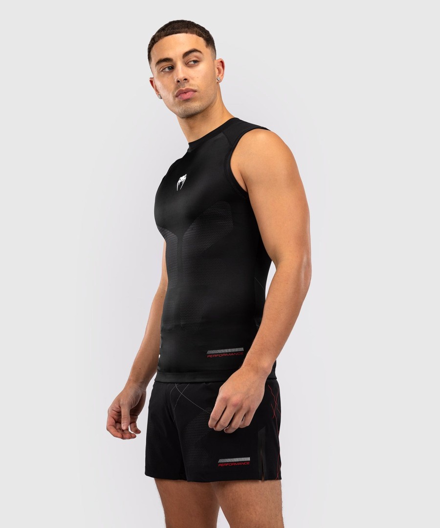 rashguard venum tactical xt bez rukávů - černýohnivé červené
