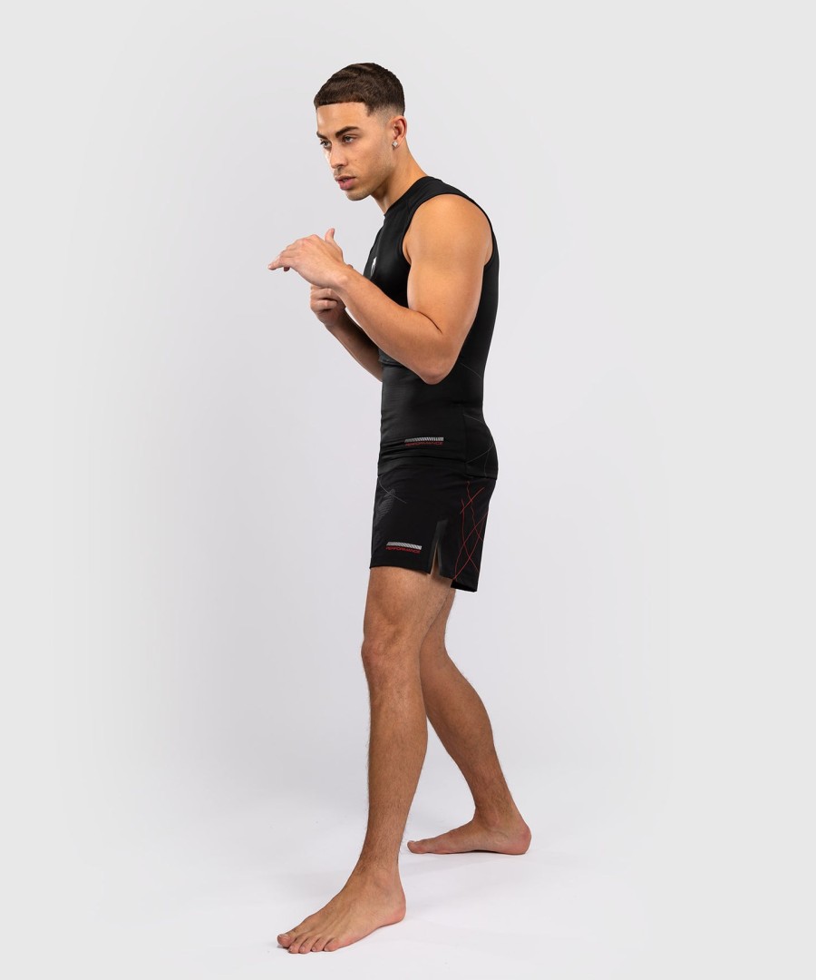 rashguard venum tactical xt bez rukávů - černýohnivé červené