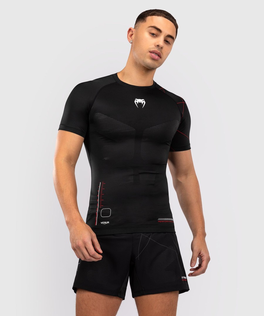 rashguard s krátkým rukávem venum tactical xt - černýohnivé červené