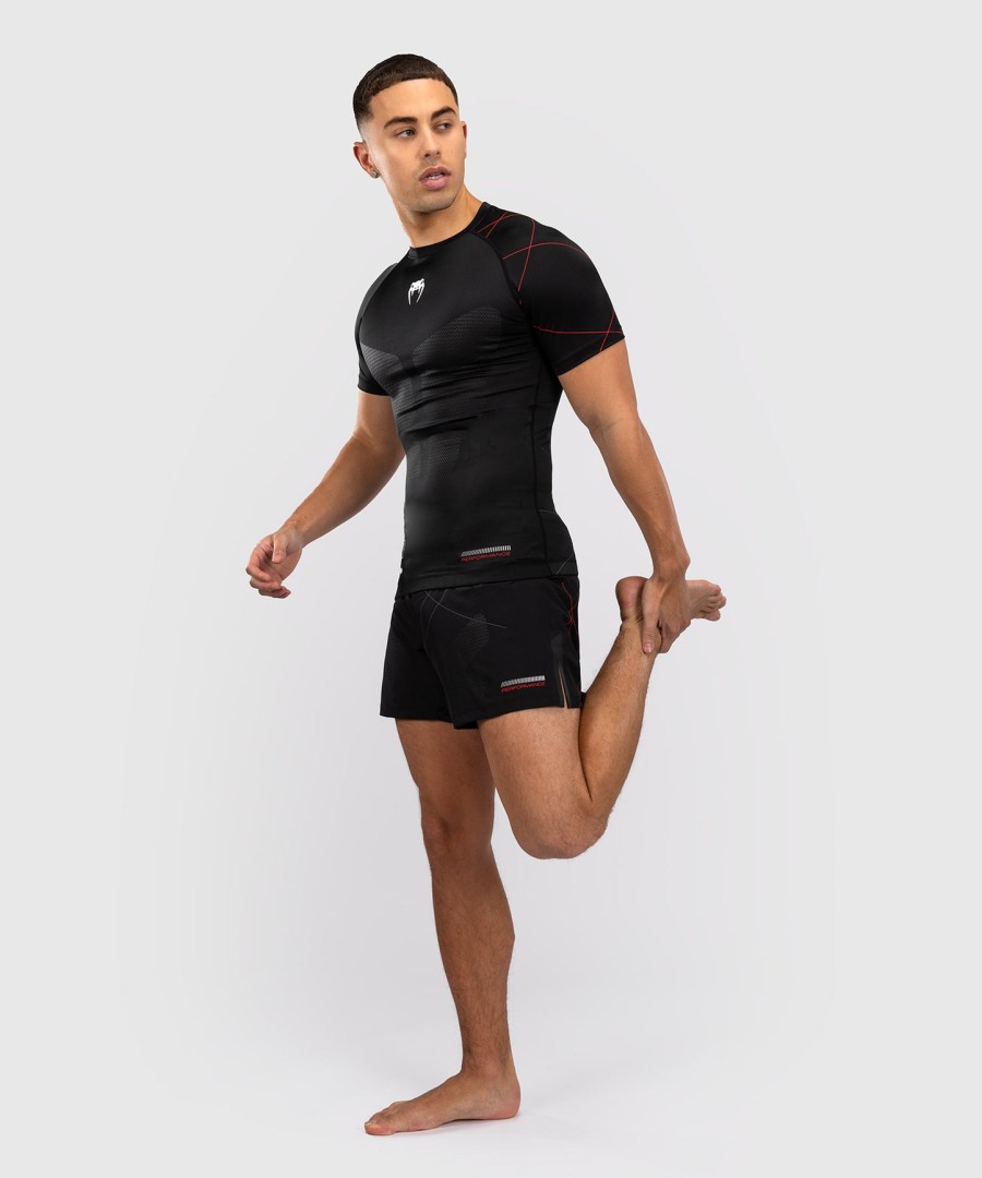 rashguard s krátkým rukávem venum tactical xt - černýohnivé červené