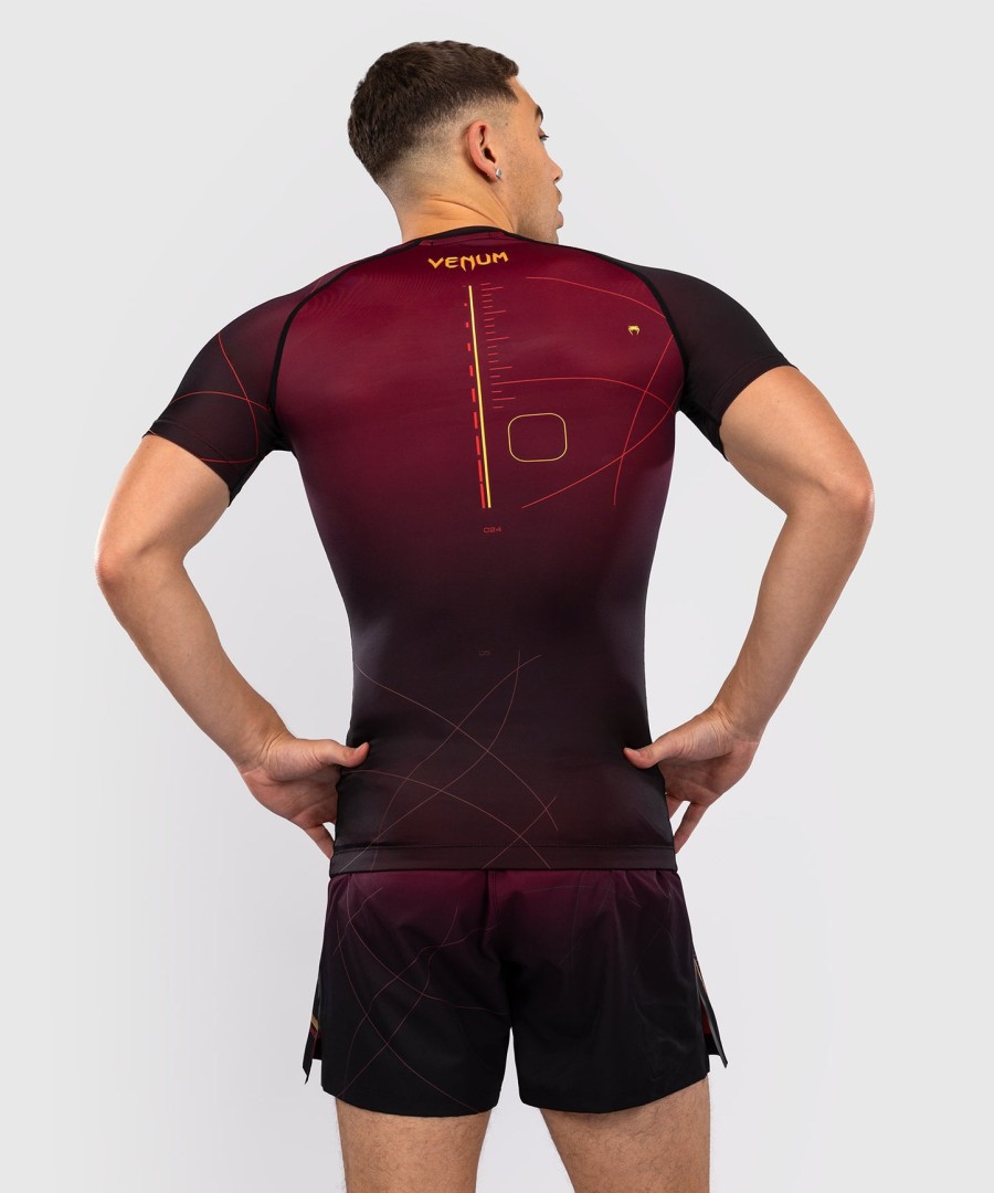 rashguard venum tactical xt s krátkým rukávem - černývínovýzlatý