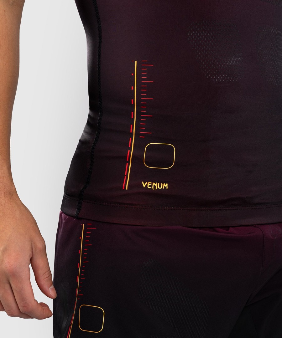 rashguard venum tactical xt s krátkým rukávem - černývínovýzlatý