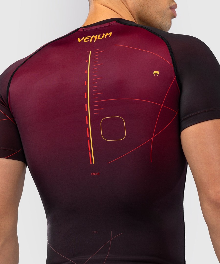 rashguard venum tactical xt s krátkým rukávem - černývínovýzlatý