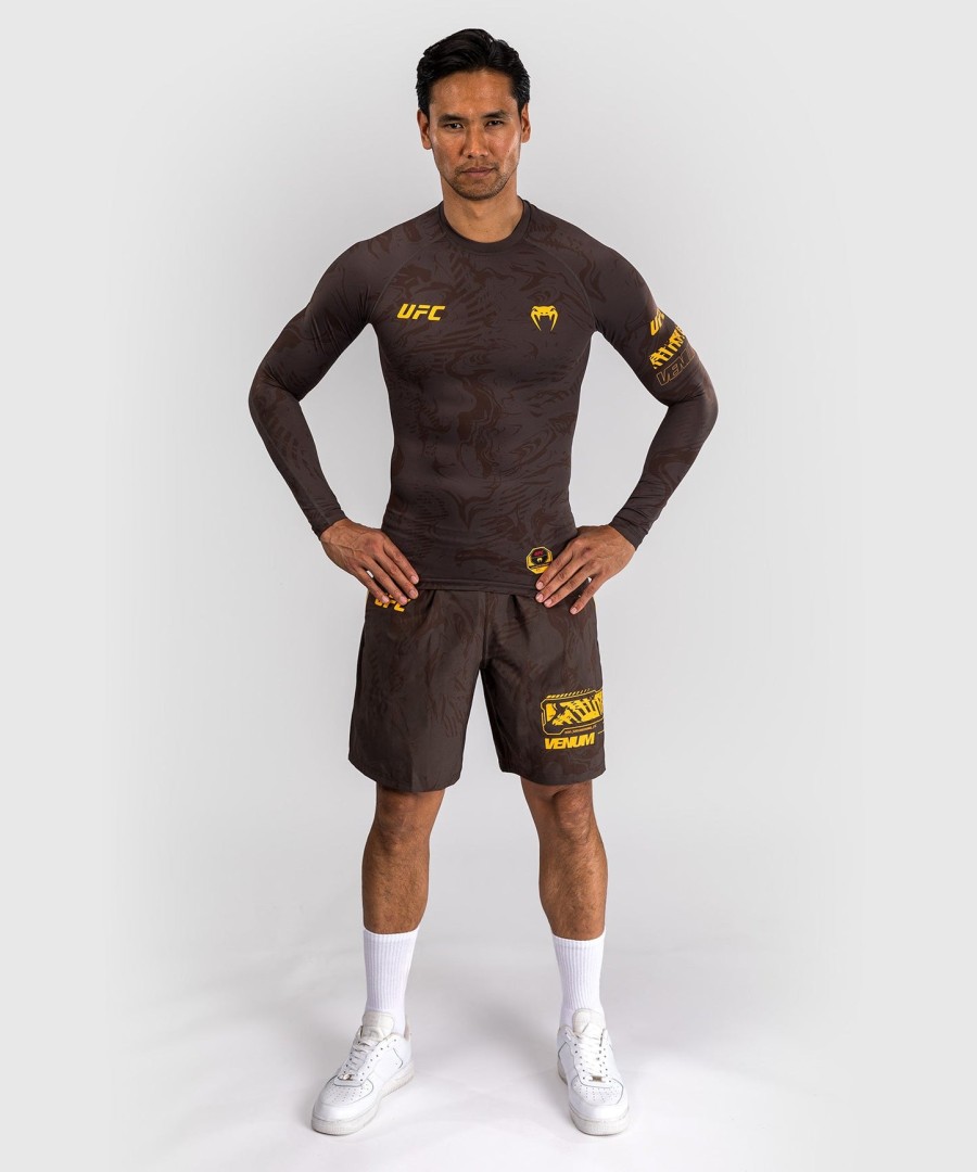 pánský rashguard s dlouhým rukávem ufc fusion by venum fight week performance - earthen brown