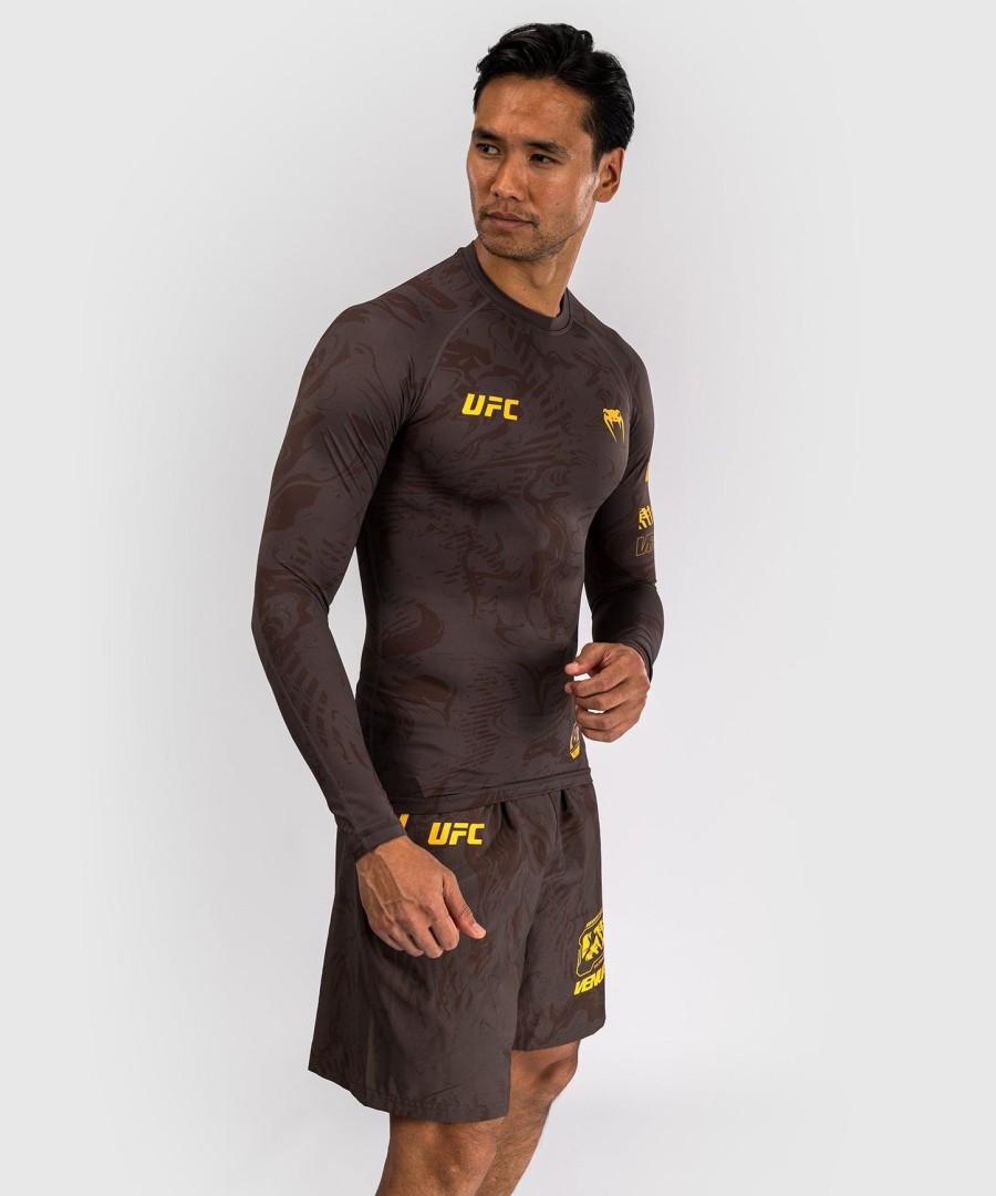 pánský rashguard s dlouhým rukávem ufc fusion by venum fight week performance - earthen brown