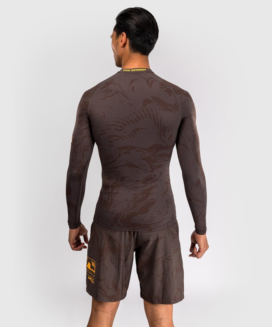 pánský rashguard s dlouhým rukávem ufc fusion by venum fight week performance - earthen brown