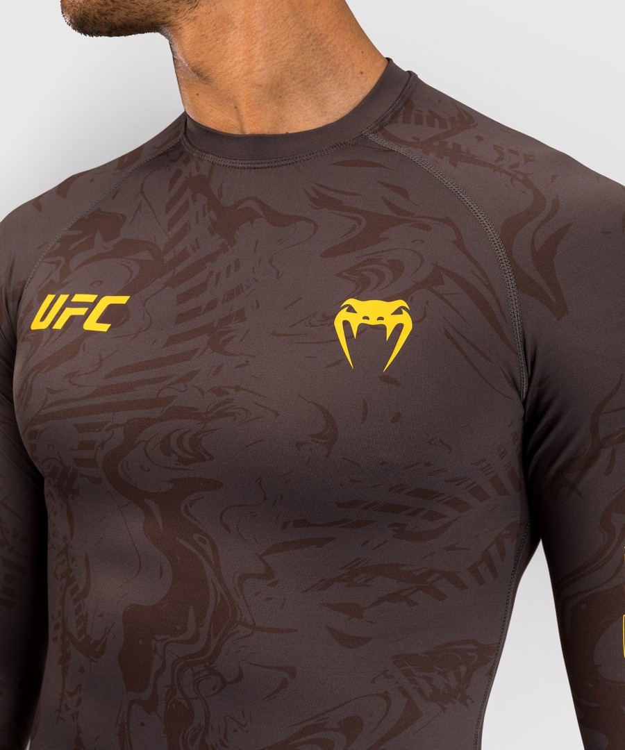 pánský rashguard s dlouhým rukávem ufc fusion by venum fight week performance - earthen brown