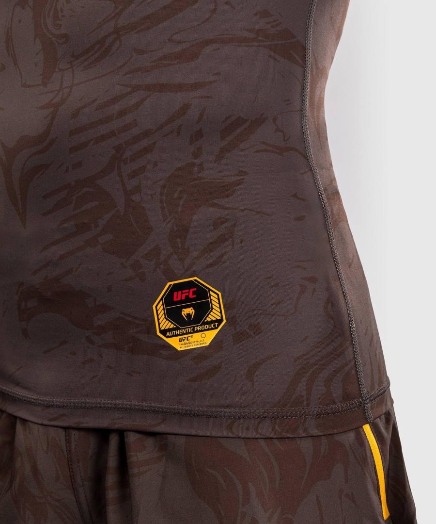 pánský rashguard s dlouhým rukávem ufc fusion by venum fight week performance - earthen brown