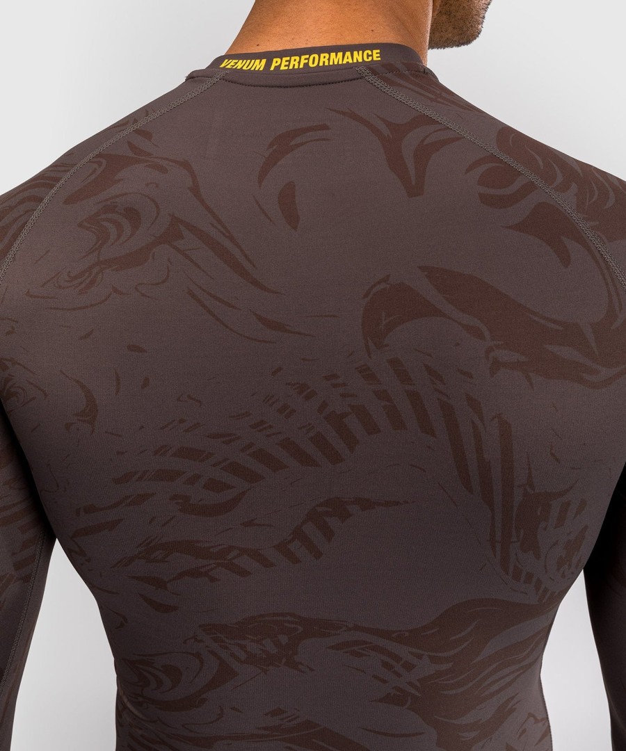 pánský rashguard s dlouhým rukávem ufc fusion by venum fight week performance - earthen brown