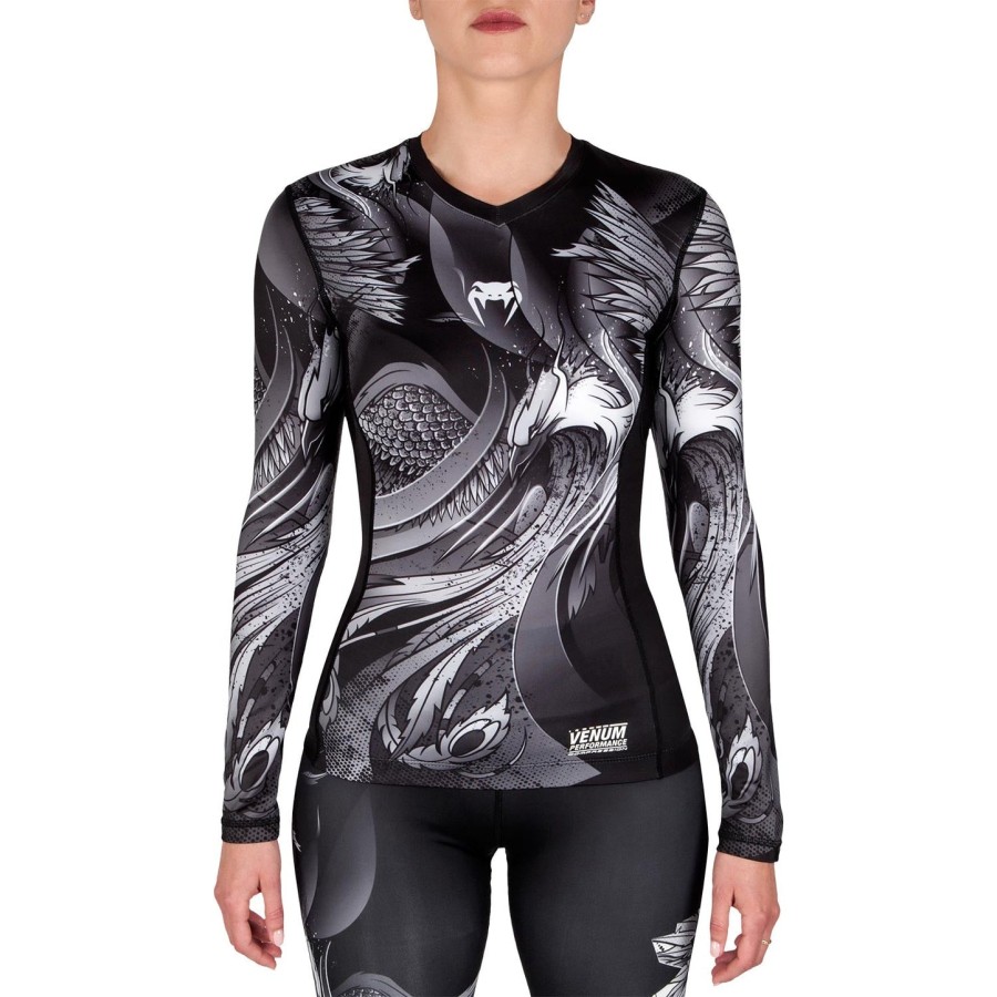 venum phoenix rashguard - dlouhý rukáv - Černobílý - pro ženy