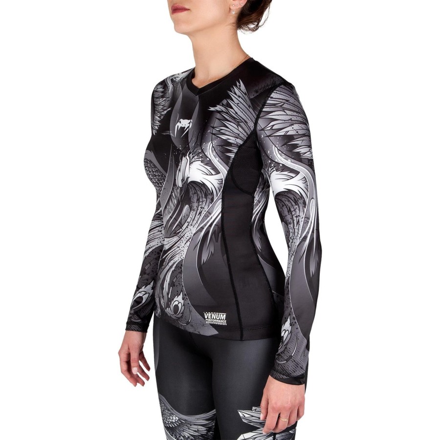 venum phoenix rashguard - dlouhý rukáv - Černobílý - pro ženy
