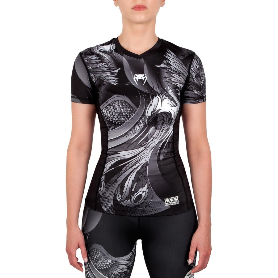 venum phoenix rashguard - krátký rukáv - černo-bílý - pro ženy