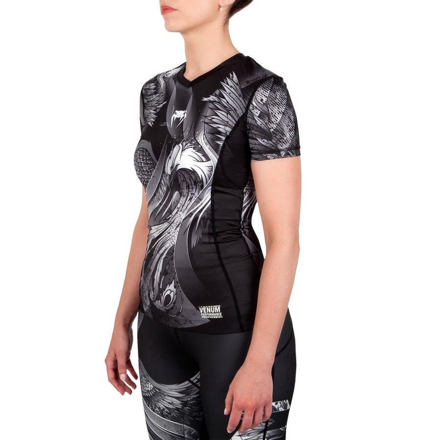 venum phoenix rashguard - krátký rukáv - černo-bílý - pro ženy