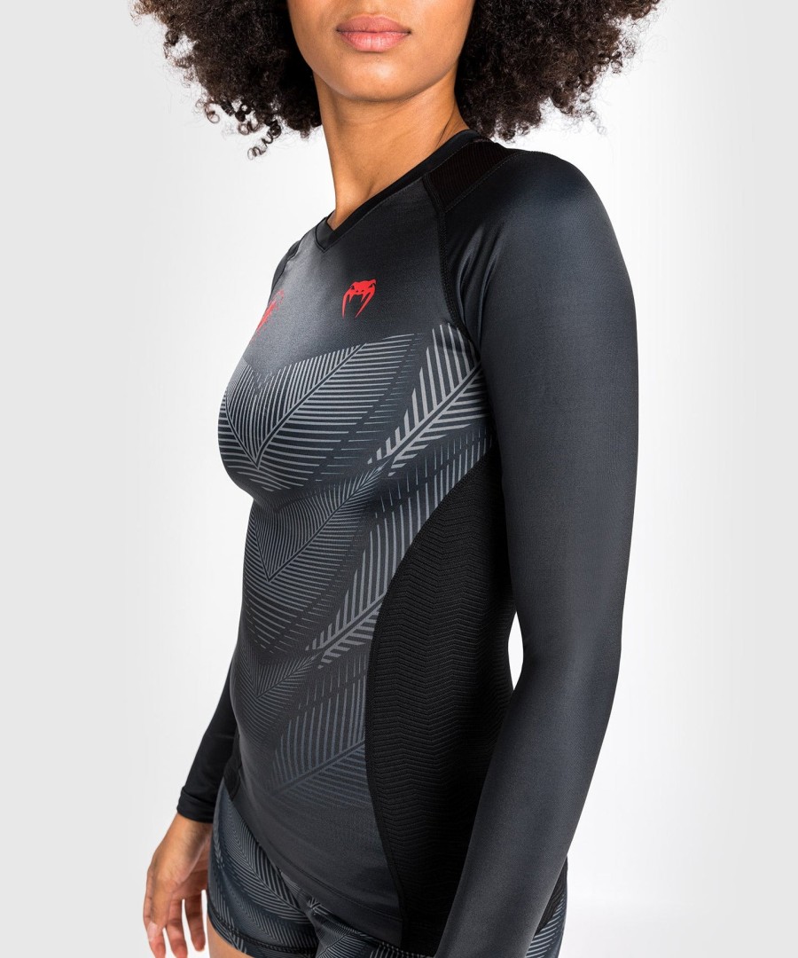 venum phantom rashguard s dlouhým rukávem - pro ženy - černo-červený