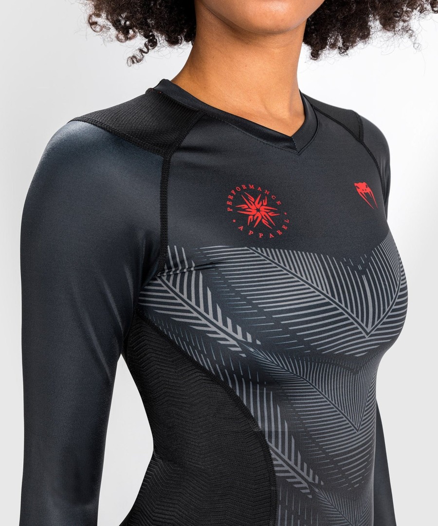 venum phantom rashguard s dlouhým rukávem - pro ženy - černo-červený