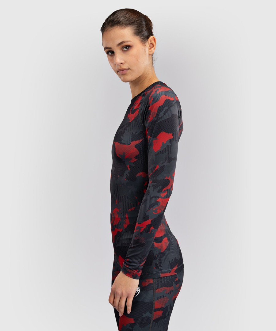 dámský rashguard s dlouhým rukávem venum x sophia rose - urban red camo