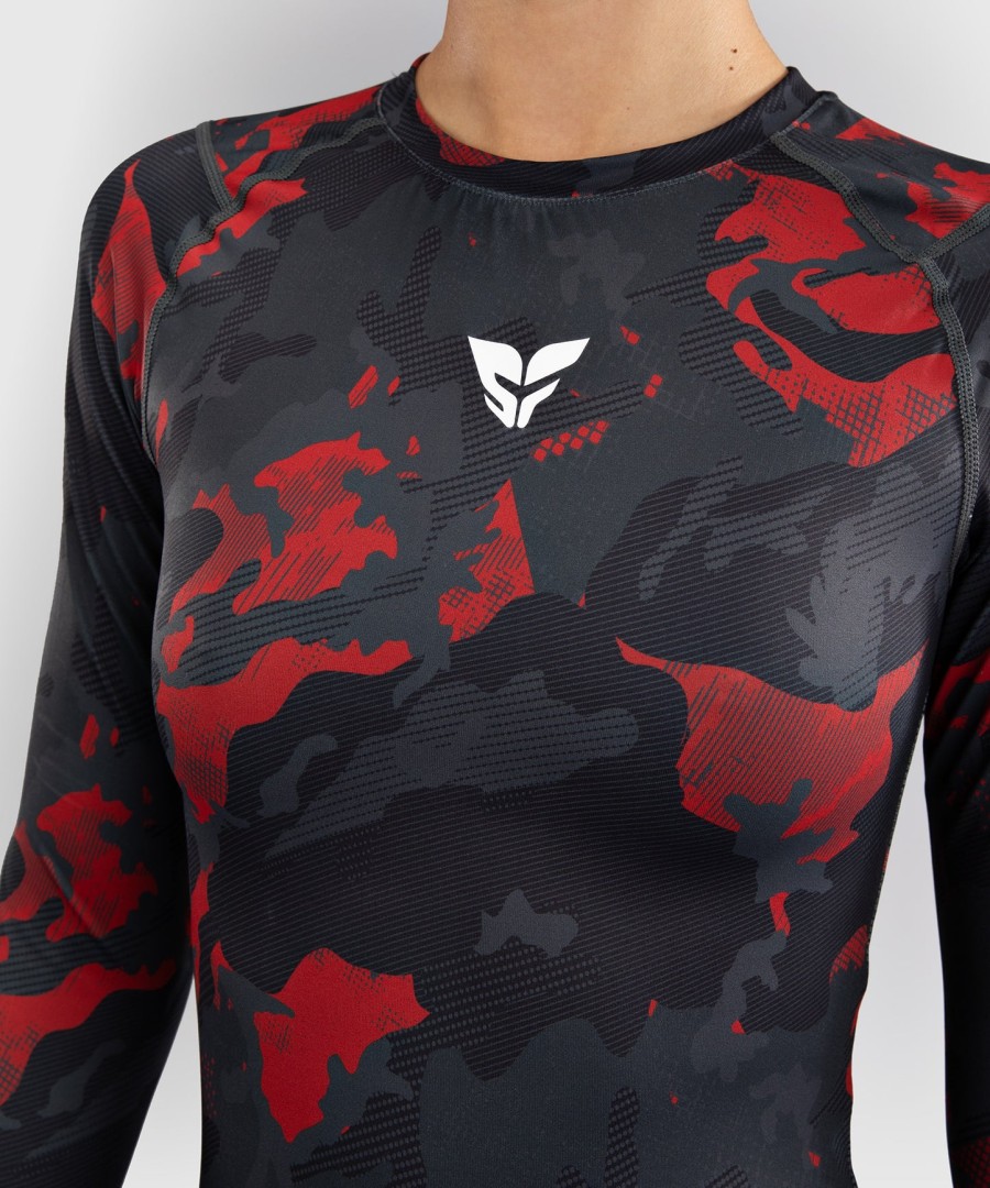dámský rashguard s dlouhým rukávem venum x sophia rose - urban red camo