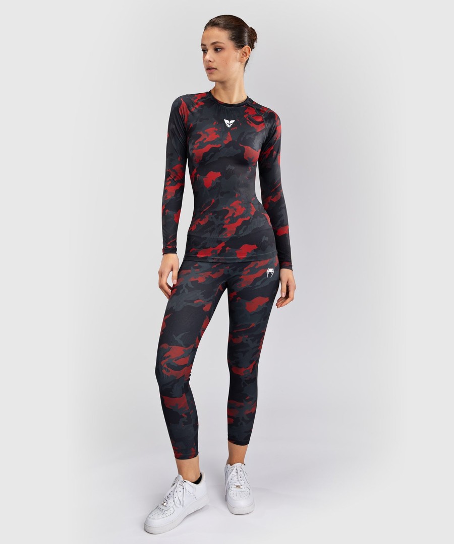 dámský rashguard s dlouhým rukávem venum x sophia rose - urban red camo