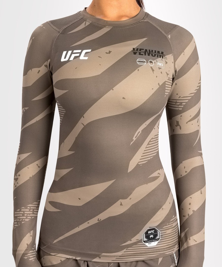dámský rashguard s dlouhým rukávem ufc adrenaline od venum fight week performance - desert camo