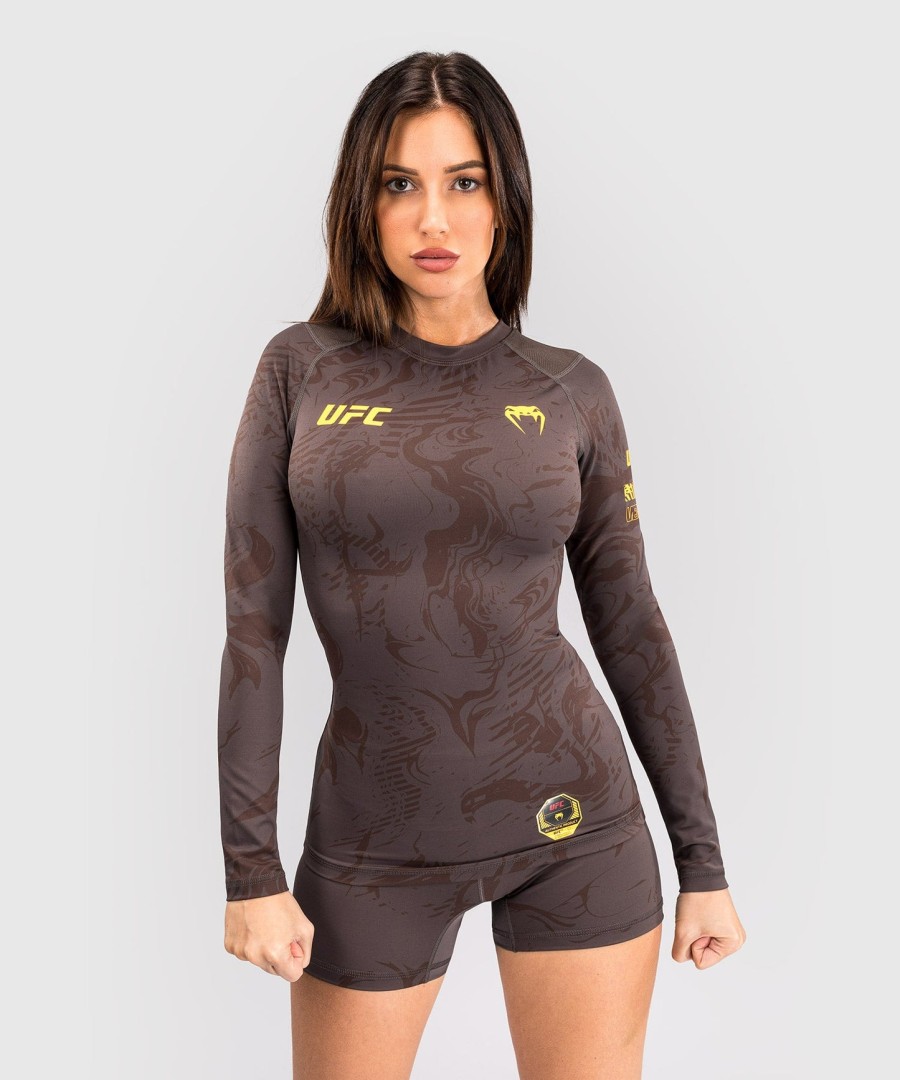 dámský rashguard s dlouhým rukávem ufc fusion by venum fight week performance - earthen brown