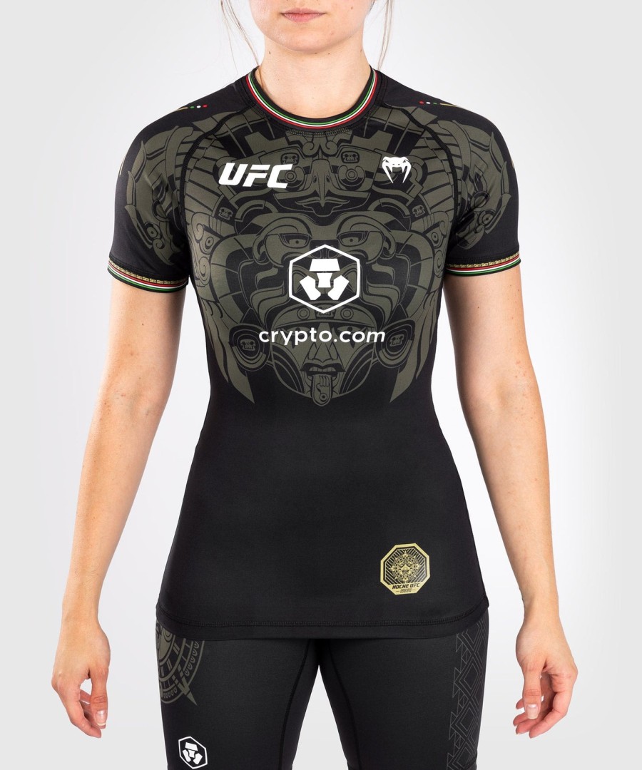 dámský rashguard noche ufc by venum authentic fight night performance s krátkým rukávem - černý