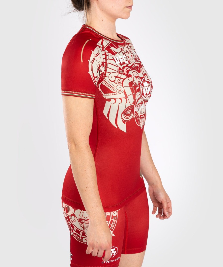 dámský rashguard noche ufc by venum authentic fight night performance s krátkým rukávem - červený