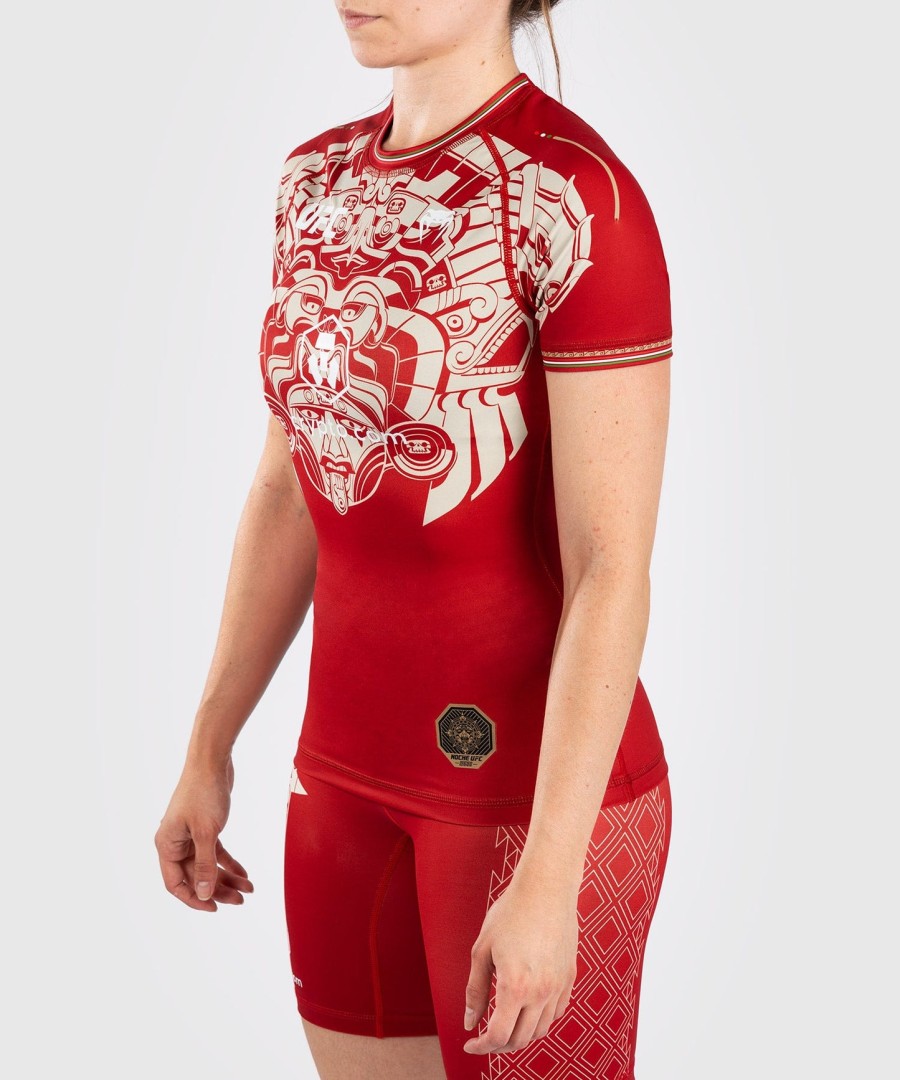 dámský rashguard noche ufc by venum authentic fight night performance s krátkým rukávem - červený